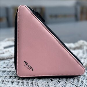 Prada Beauty Pink Triangle Makeup Pouch - Brand New